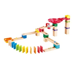 Zweispurige Murmelbahn mit Domino